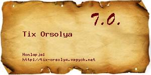 Tix Orsolya névjegykártya
